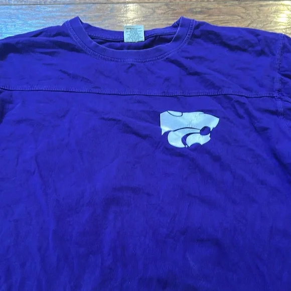 Kansas state Purple Long Sleeve Shirt with Logo -some stains - Picture 2 of 8